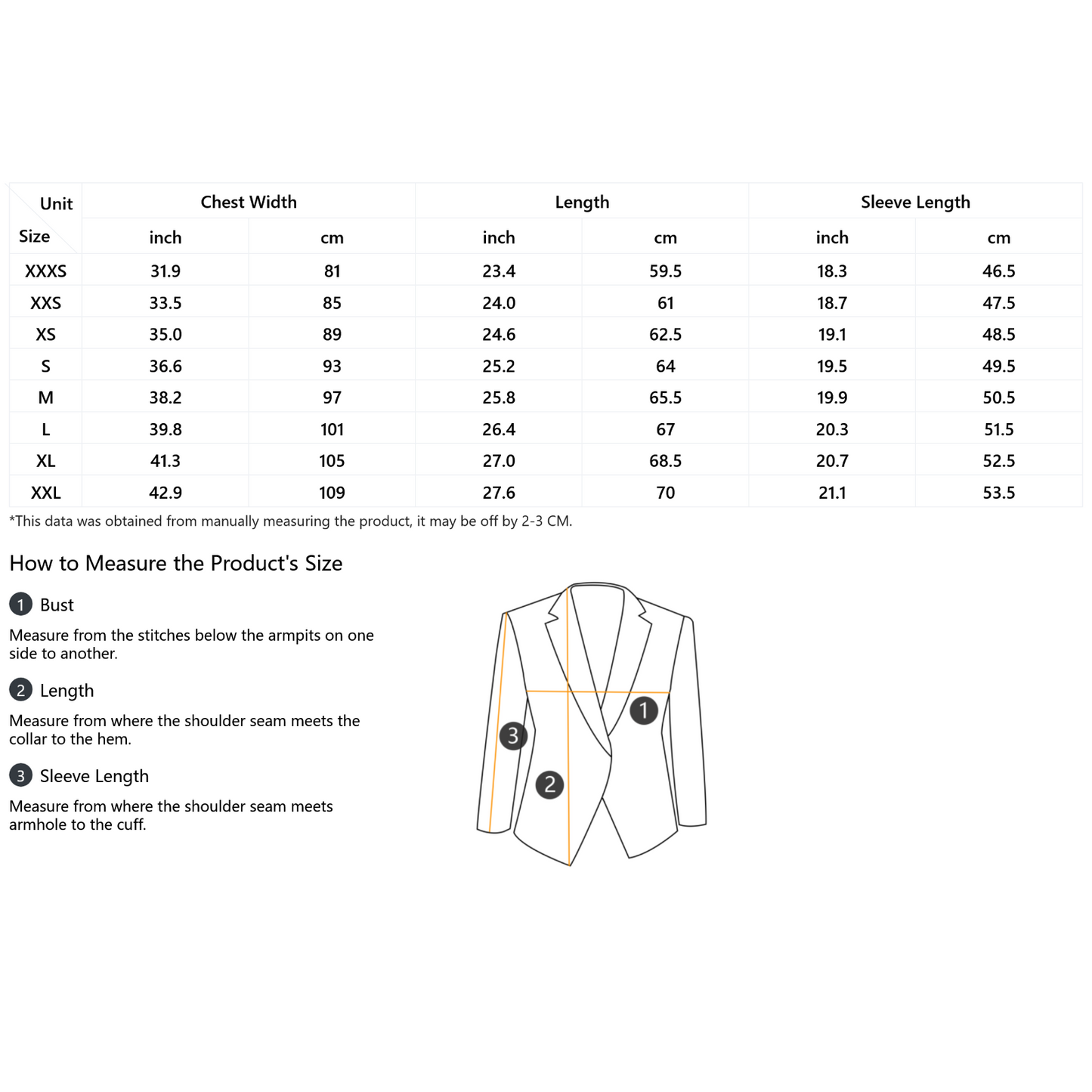 VELOCITY Women's Blazer Jacket Slim Fit-No Button-Air Layer 230 GSM