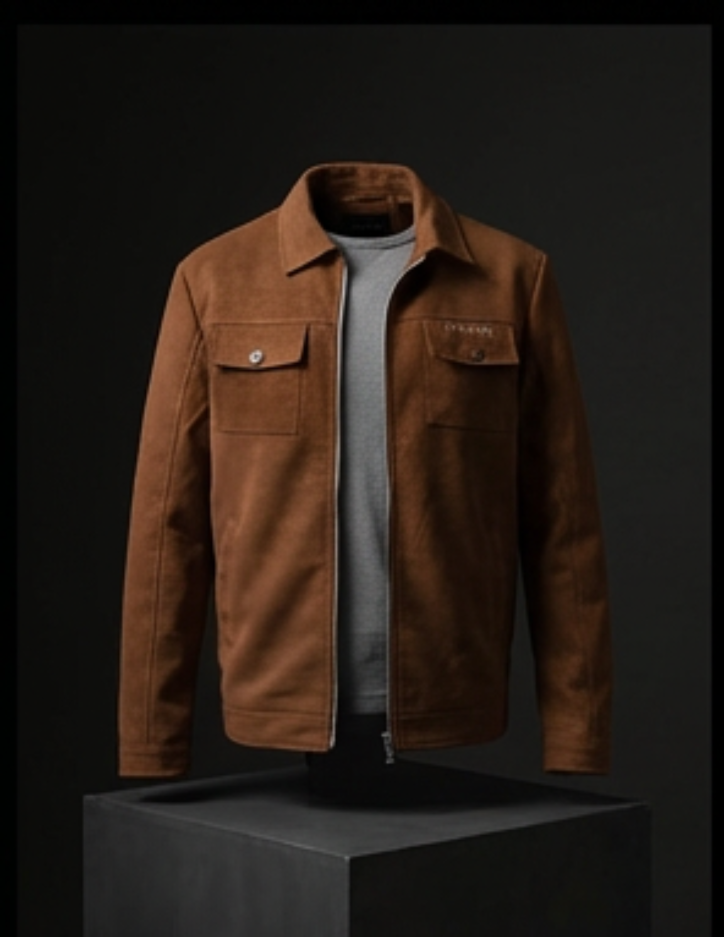 STRETCH SUEDE JACKET CAMEL BROWN