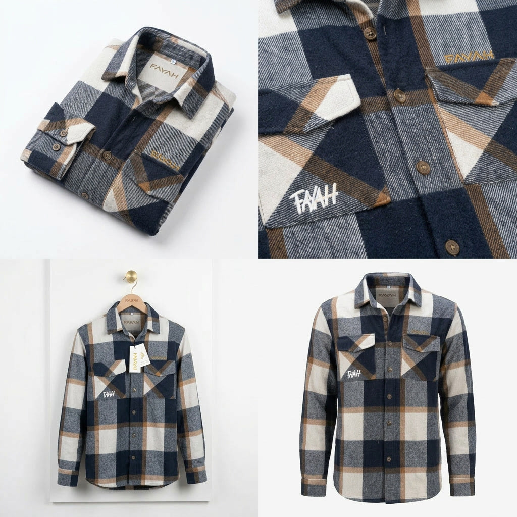 CORDELL BRUSHED FLANNEL PLAID LIGHTWEIGHT JACKET